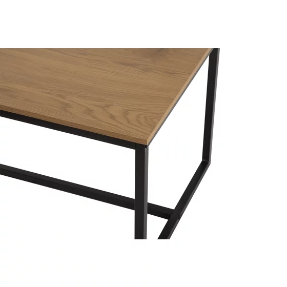 Masuta de Cafea Tabula, 90x47x40 cm, Metal/Pal Melaminat, Negru/Natur picture - 4