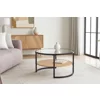 Masuta de Cafea Vitrea, 68x68x45, Metal/Pal Melaminat/Sticla, Negru/Natur picture - 1