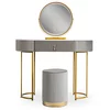 Masuta Toaleta Sabrina, 100x40x76 h cm, Metal/MDF, Alb/Gri/Auriu picture - 6
