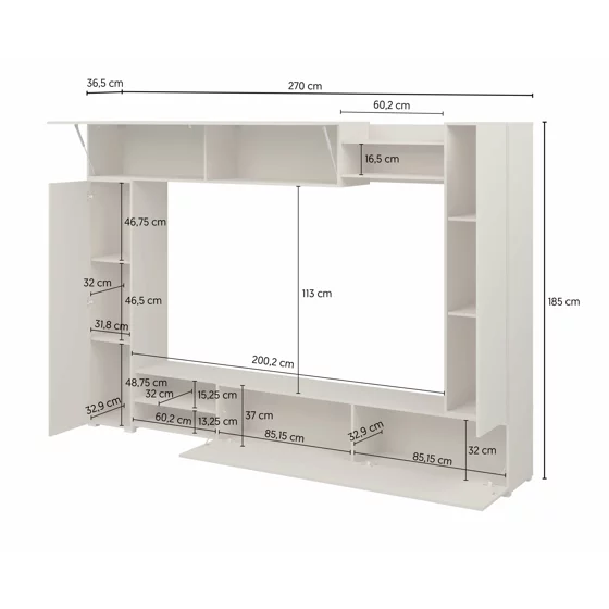Mobilier de Living Vancouver, 270x36.5x185 h cm, Pal Melaminat, Casmir picture - 3