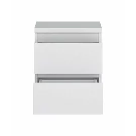 Noptiera Fribo FRIK05 cu 2 Sertare, 40x40x51.8 h cm, Pal Melaminat, Alb Alpin