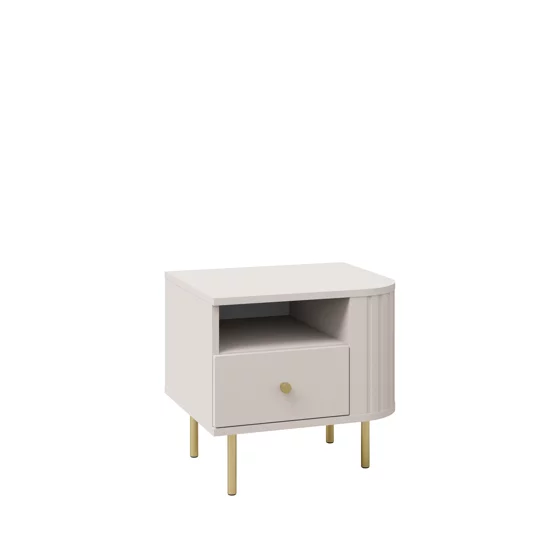 Noptiera Ovalio, 48x41x45 h cm, Pal Melaminat/MDF, Beige Nisip picture - 3