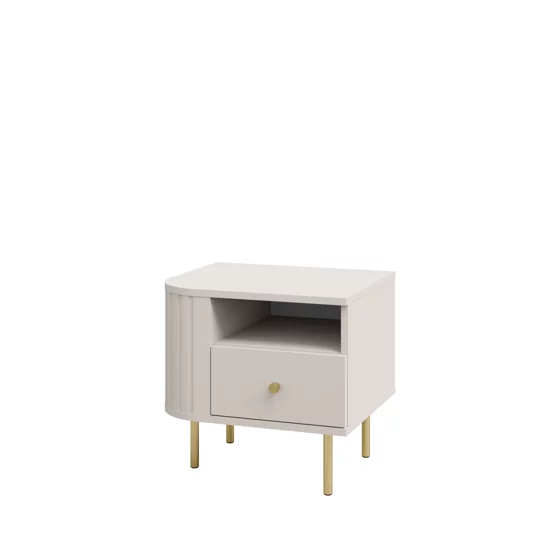 Noptiera Ovalio, 48x41x45 h cm, Pal Melaminat/MDF, Beige Nisip picture - 4