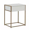 Noptiera Snoa 40x30x50 h cm, Metal/Pal Melaminat, Auriu/Alb picture - 1