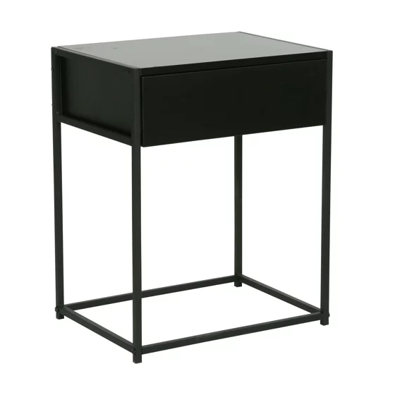 Noptiera Snoa 40x30x50 h cm, Metal/Pal Melaminat, Negru picture - 1
