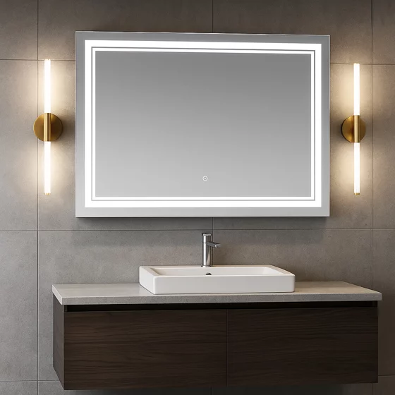 Oglinda de Baie cu Led Lumiro, 90x3.5x70 cm, Actionare Touch, Lumina Calda/Rece/Neutra picture - 4