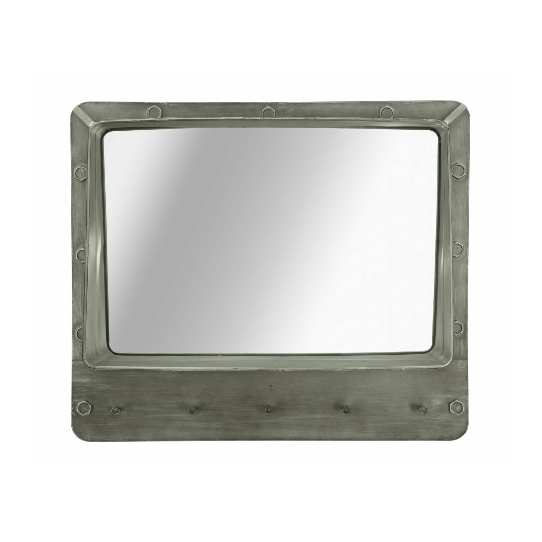 Oglinda de perete, roma1677, gri, metal si oglinda, 60x70x19.5 cm