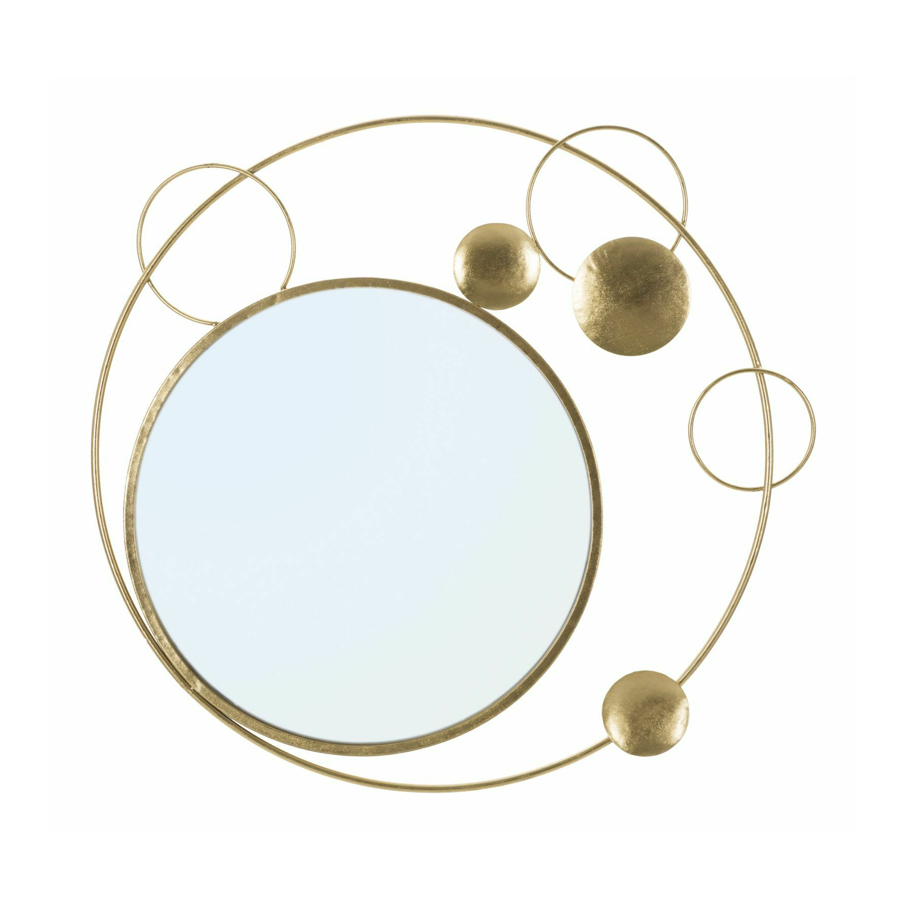 Oglinda de perete, roma1715, auriu, metal, mdf si oglinda, 83x90x3 cm