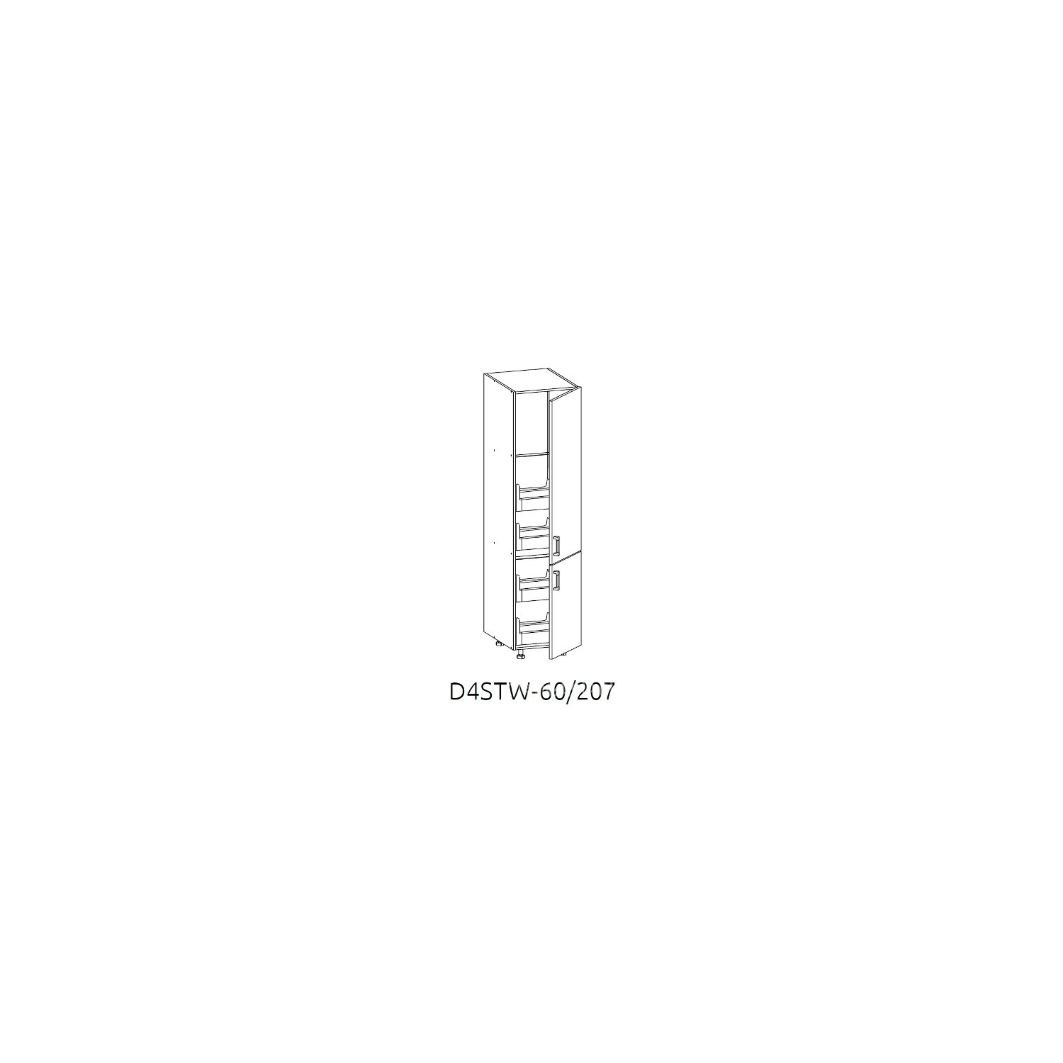 Older - corp inalt 2 usi cu 2 polite si 4 sertare 60 cm