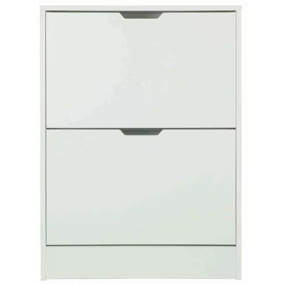 Pantofar Corry II, 2 sertare, 60x24x83 cm, Pal Melaminat/MDF, Alb Mat picture - 1