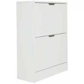 Pantofar Corry II, 2 sertare, 60x24x83 cm, Pal Melaminat/MDF, Alb Mat