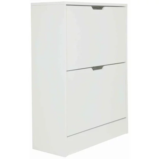 Pantofar Corry II, 2 sertare, 60x24x83 cm, Pal Melaminat/MDF, Alb Mat picture - 2