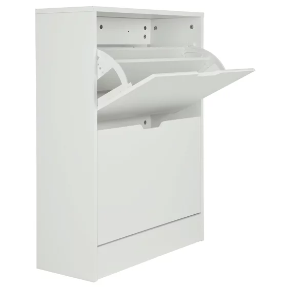 Pantofar Corry II, 2 sertare, 60x24x83 cm, Pal Melaminat/MDF, Alb Mat picture - 3