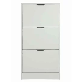 Pantofar Corry II, 3 sertare, 60x24x118 cm, Pal Melaminat/MDF, Alb Mat