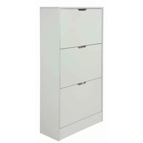 Pantofar Corry II, 3 sertare, 60x24x118 cm, Pal Melaminat/MDF, Alb Mat picture - 2