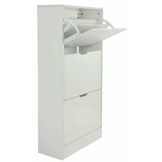 Pantofar Corry II, 3 sertare, 60x24x118 cm, Pal Melaminat/MDF, Alb Mat picture - 3