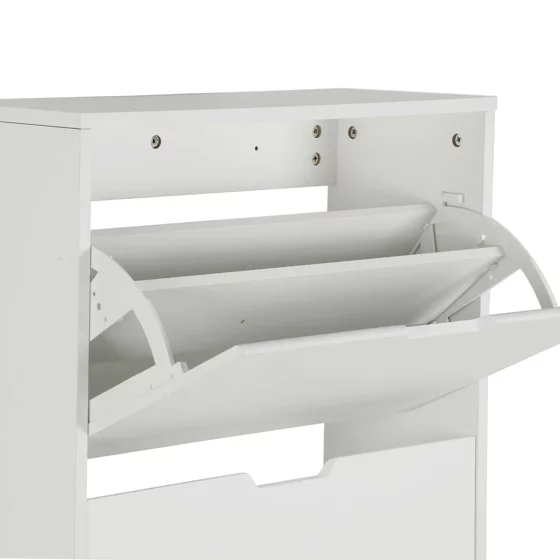 Pantofar Corry II, 3 sertare, 60x24x118 cm, Pal Melaminat/MDF, Alb Mat picture - 4