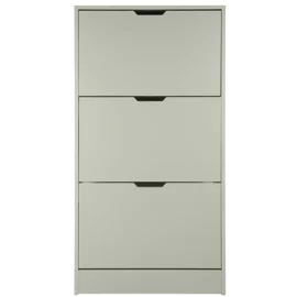 Pantofar Corry II, 3 sertare, 60x24x118 cm, Pal Melaminat/MDF, Gri Mat