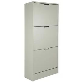 Pantofar Corry II, 3 sertare, 60x24x118 cm, Pal Melaminat/MDF, Gri Mat
