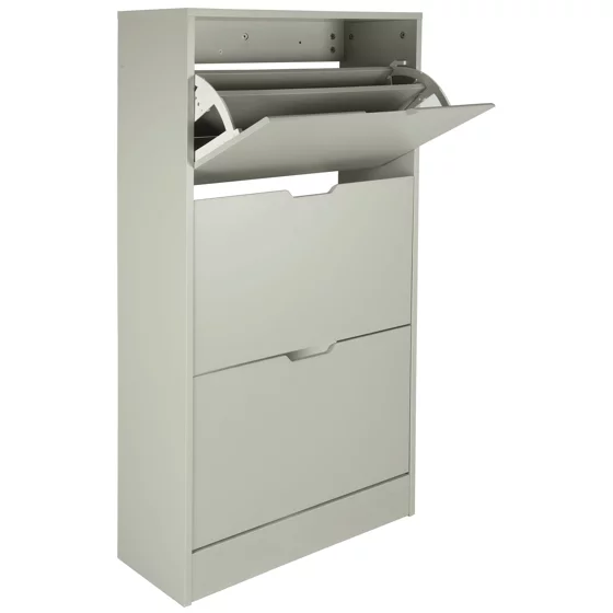 Pantofar Corry II, 3 sertare, 60x24x118 cm, Pal Melaminat/MDF, Gri Mat picture - 3