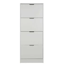 Pantofar Corry II, 4 sertare, 60x24x157 cm, Pal Melaminat/MDF, Alb
