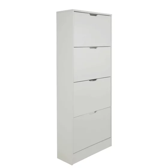 Pantofar Corry II, 4 sertare, 60x24x157 cm, Pal Melaminat/MDF, Alb picture - 2