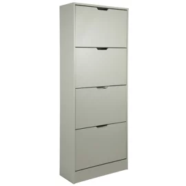 Pantofar Corry II, 4 sertare, 60x24x157 cm, Pal Melaminat/MDF, Gri Mat
