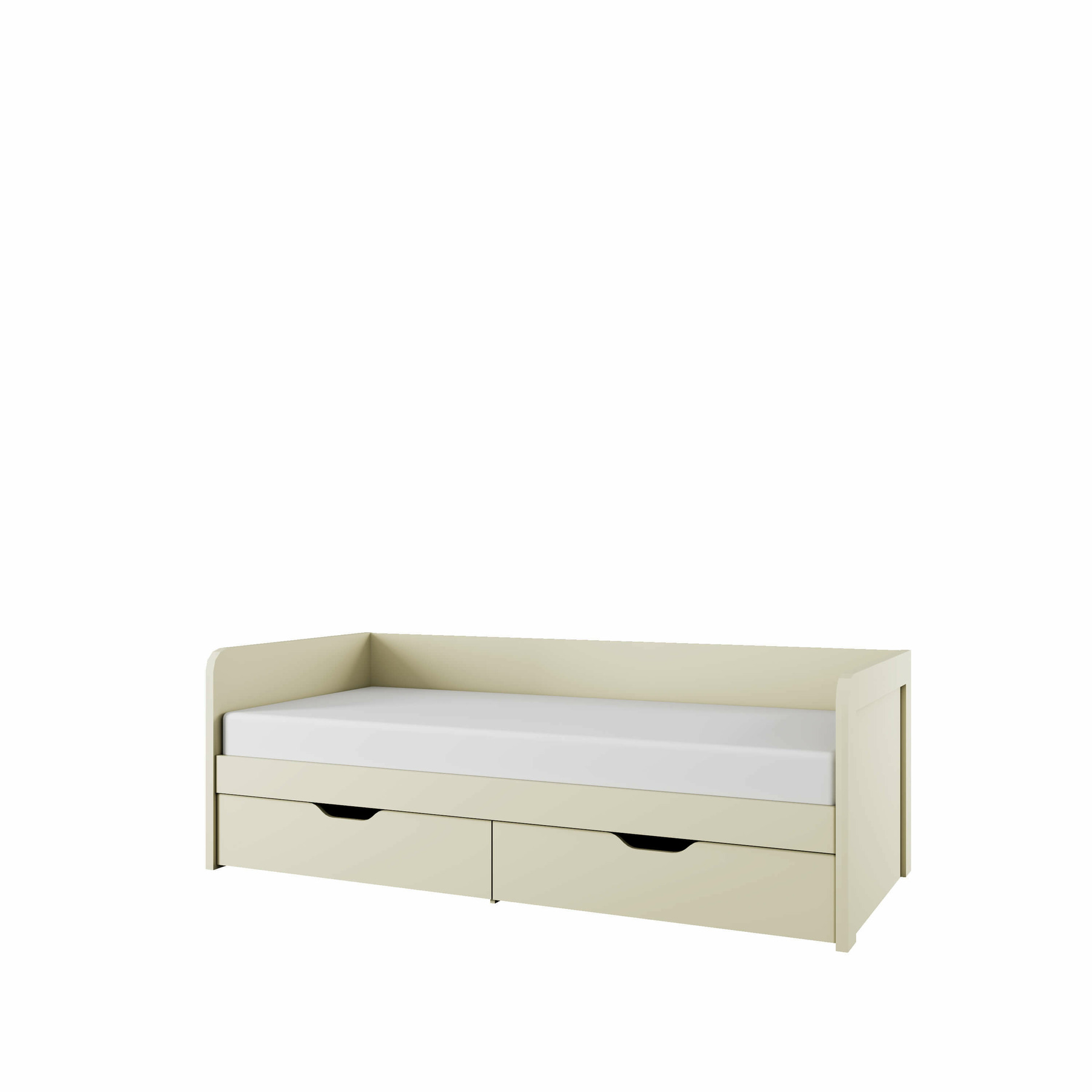 Pat modern cu 2 sertare 90-2, 90x200 cm, ecru