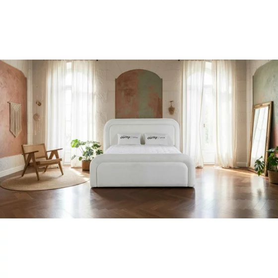 Pat Tapitat Angel, Spatiu De Depozitare, 160x200 cm, Stofa - Crem picture - 5