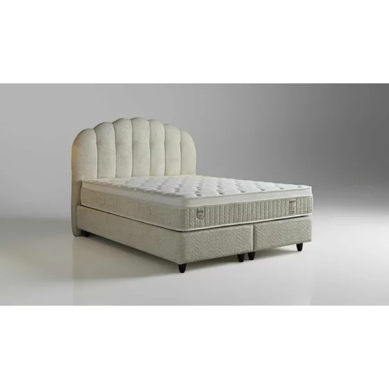 Pat Tapitat Aristo, Spatiu De Depozitare, 180x200 cm, Stofa - Crem picture - 4