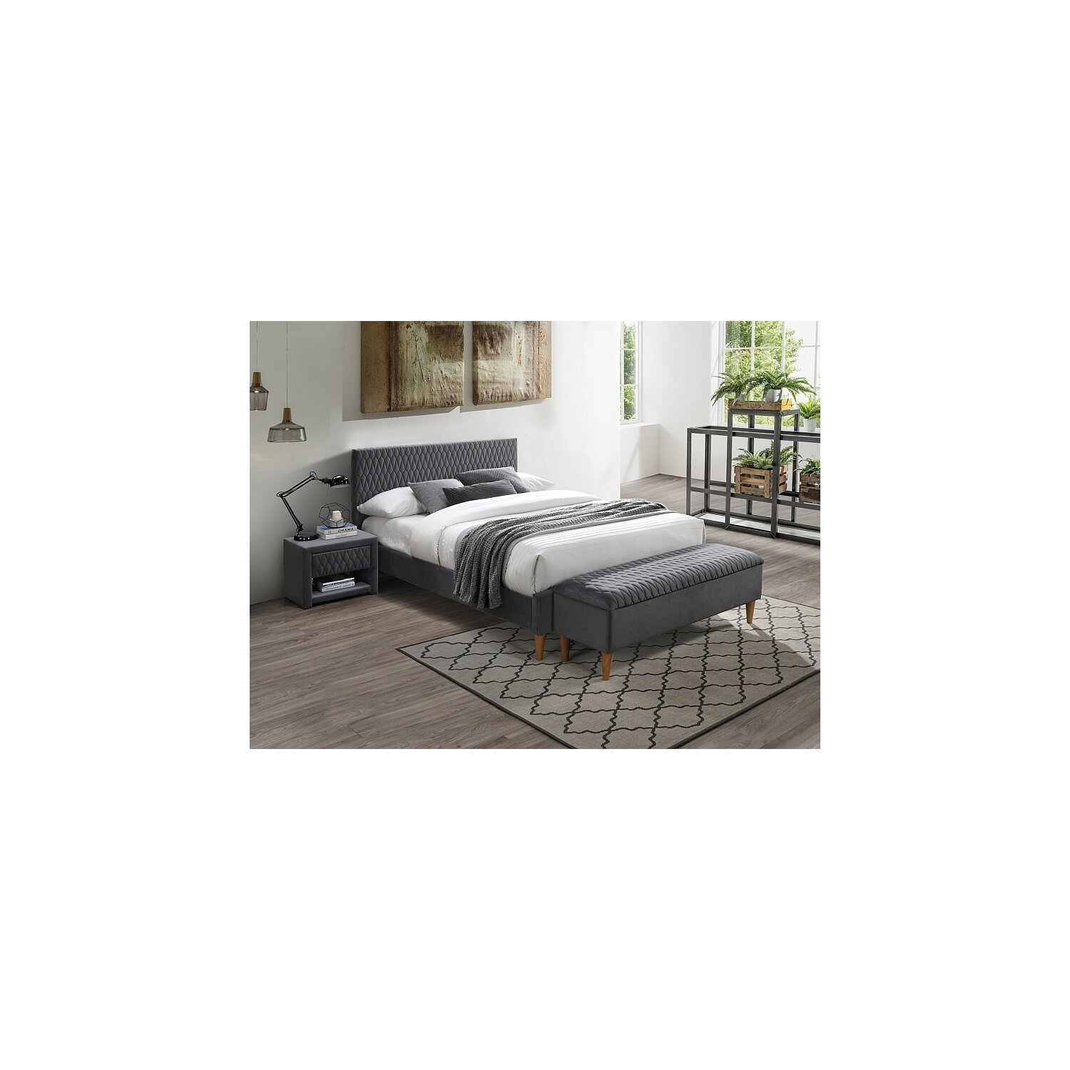 Pat tapitat azurro velvet gri 180x200