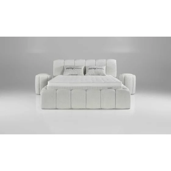 Pat Tapitat Ceramony, Spatiu De Depozitare, 160x200 cm, Stofa - Crem picture - 4