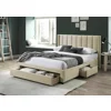 Pat Tapitat Cu Sertare Salem, 160x200 cm, Catifea, Beige picture - 1