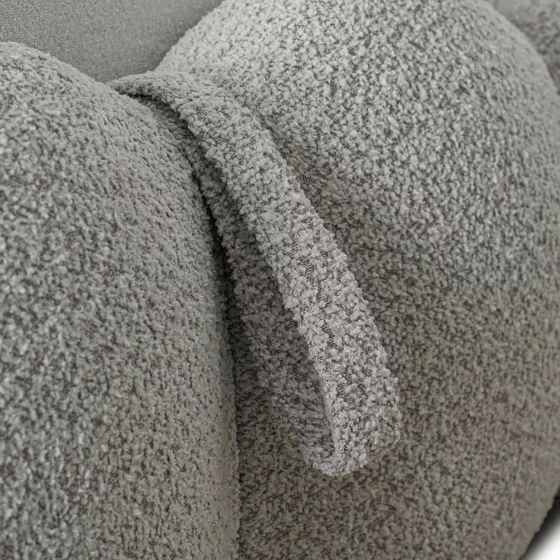 Pat Tapitat cu Somiera Rabatabila Akola, 160x200 cm, Boucle, Gri Deschis picture - 6