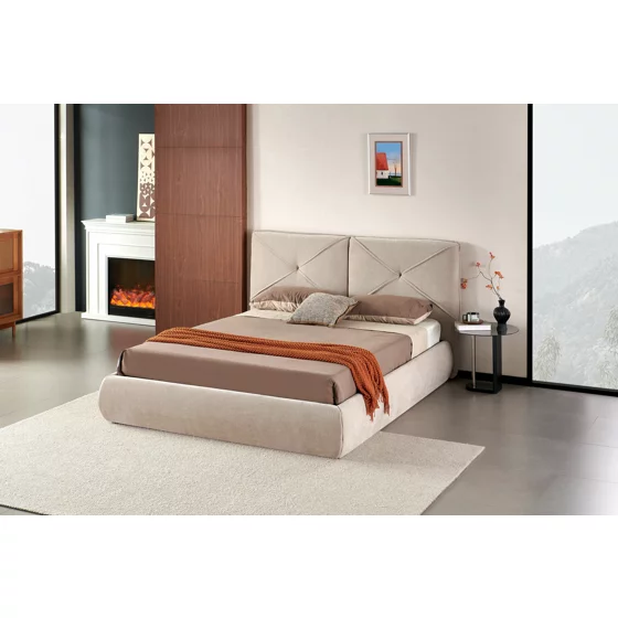 Pat Tapitat cu Somiera Rabatabila Hoku, 140x200 cm, Beige picture - 2