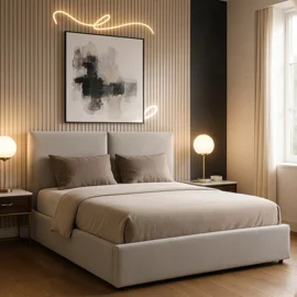 Pat Tapitat cu Somiera Rabatabila Munkedal 160x200 cm, Stofa, Gri