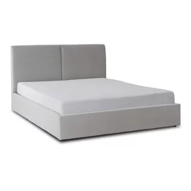 Pat Tapitat cu Somiera Rabatabila Munkedal 180x200 cm, Stofa, Gri