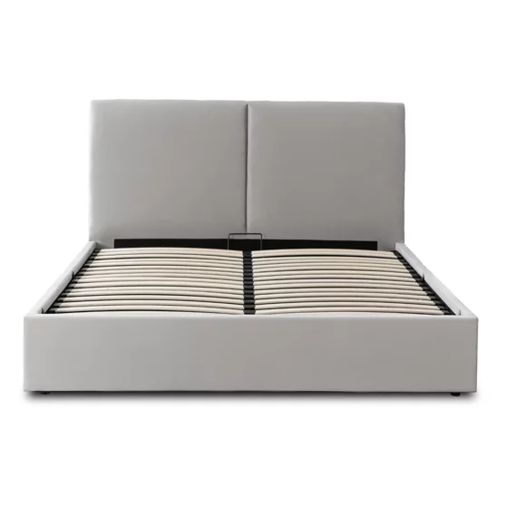 Pat Tapitat cu Somiera Rabatabila Munkedal 180x200 cm, Stofa, Gri picture - 5