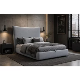 Pat Tapitat cu Somiera Rabatabila Sophie, 160x200 cm Stofa Vibe 085 Gri