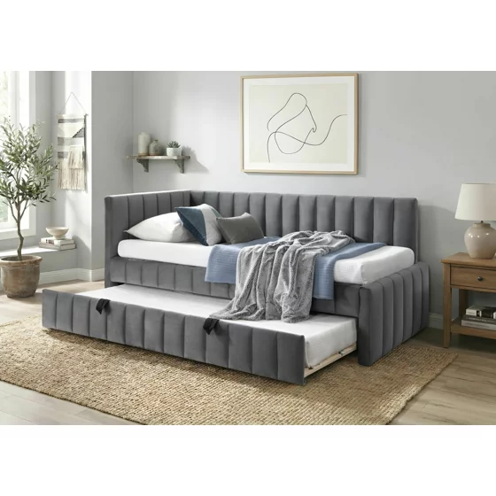 Pat Tapitat Deborah, 90x200 cm, Catifea, Gri picture - 1