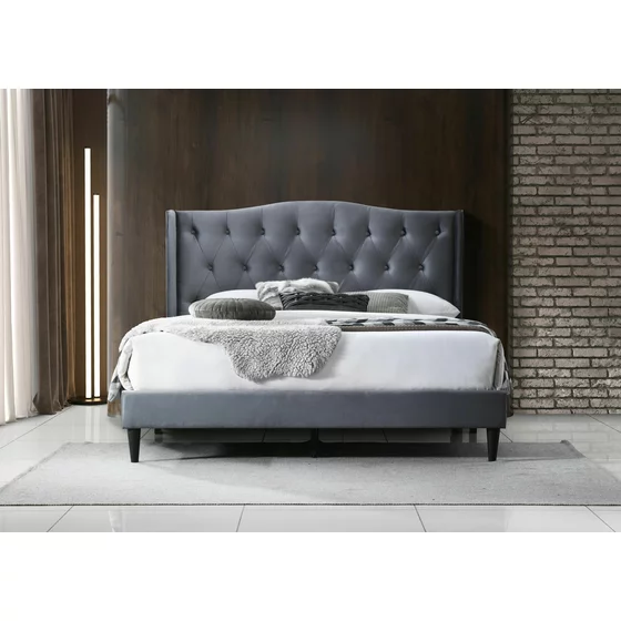 Pat Tapitat Elite, Stil Chesterfield, 140x200 cm, Catifea Gri picture - 1