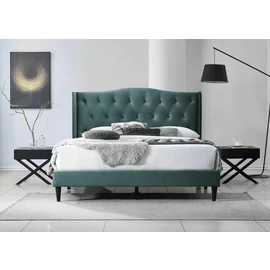 Pat Tapitat Elite, Stil Chesterfield, 160x200 cm, Catifea Verde