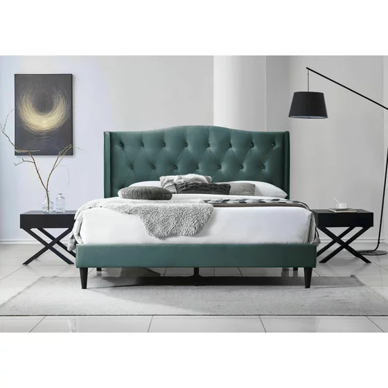 Pat Tapitat Elite, Stil Chesterfield, 160x200 cm, Catifea Verde picture - 1