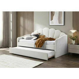 Pat Tapitat Harvelle 90x200 cm, Stofa tip Boucle, Alb