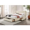 Pat Tapitat Marlo, Stil Chesterfield, 180x200 cm, Catifea Beige Deschis picture - 1