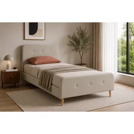 Pat Tapitat Ruhus, 90x200 cm, Stil Scandinav, Stofa Beige