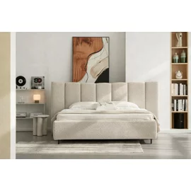 Pat Tapitat Valor 160x200 cm, Stofa Crem