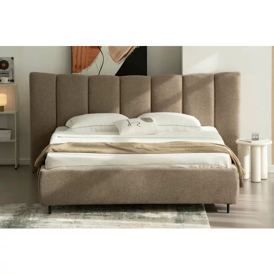 Pat Tapitat Valor 160x200 cm, Stofa Maro picture - 2