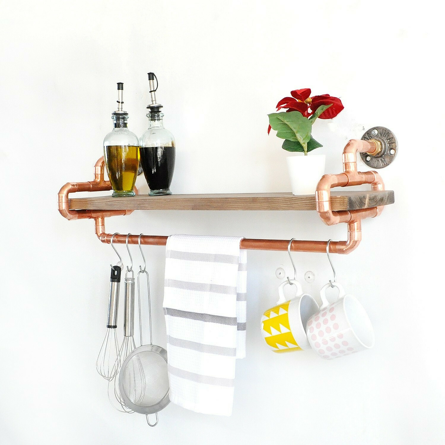 Polita decorativa in stil industrial cop045, 60x17x19 cm