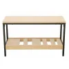 Bancuta pentru Pantofi QUESA, 70x26x42 h cm, Metal/Pal melaminat, Negru/Stejar picture - 4
